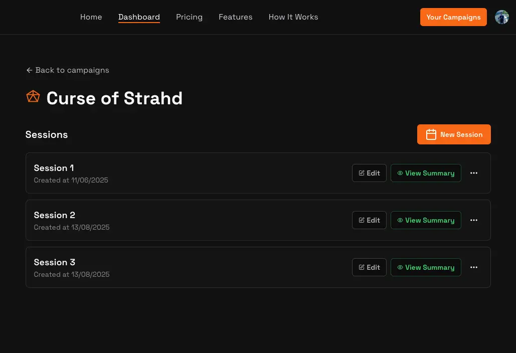 RollSummary campaign dashboard